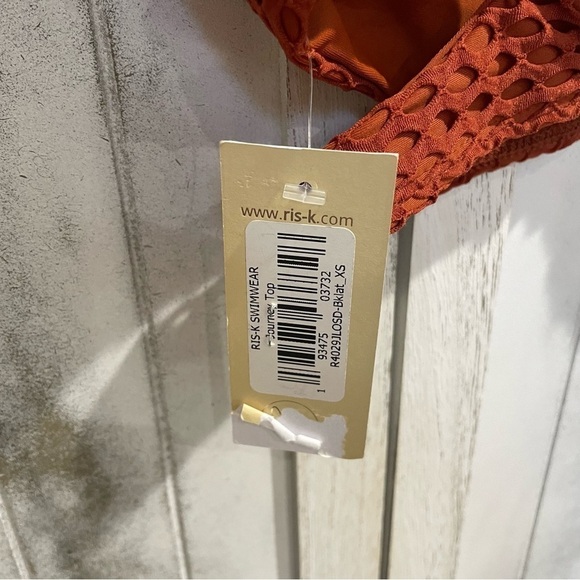 Ris-K Swim Extra Small Journey Solid Bronze Brown Bikini Swimsuit Top NWT XS - Picture 7 of 9